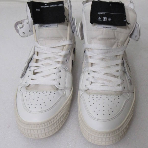 Off-White Off Court 3.0 Men's White/White Leather High Top Sneakers Sz 42 US 9 - Picture 16 of 16